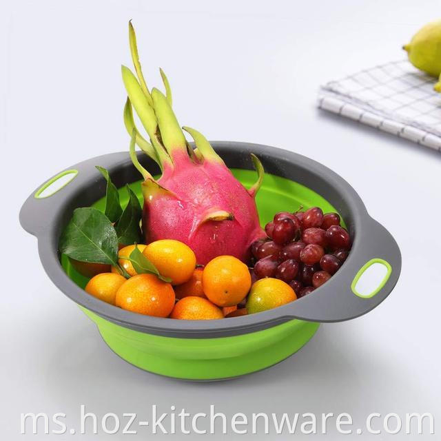 Colander bulat yang boleh dilipat 2SISS SILICONE DOLDABLE strainer